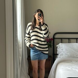 Zara oversized knit stripe wool sweater size small